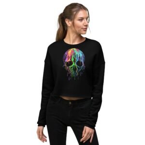 Sudadera corta de mujer "Skull of colors"