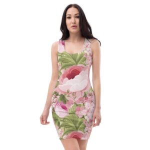 Vestido ajustado "Flores Rosas"