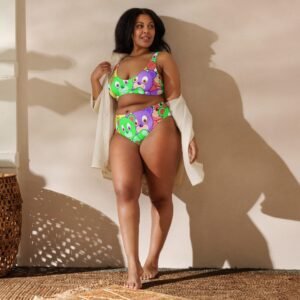 Bikini reciclado talle alto "Color bears"