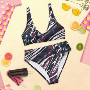 Bikini reciclado talle alto "Waves"