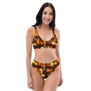 Bikini reciclado talle alto "Otoño"