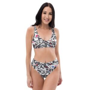 Bikini reciclado talle alto "Paint"