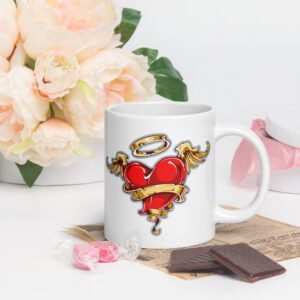 Taza blanca brillante Angel