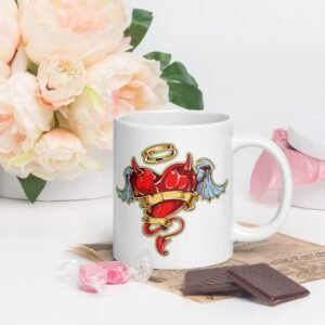 Taza blanca brillante Devil