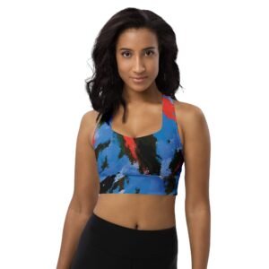 Sujetador deportivo ancho "Blue, black and red"