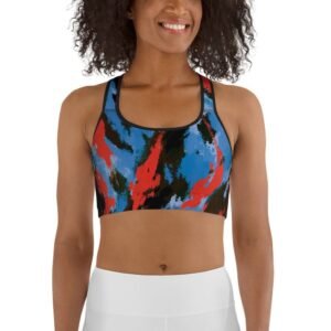 Sujetador deportivo "Blue, black and red"