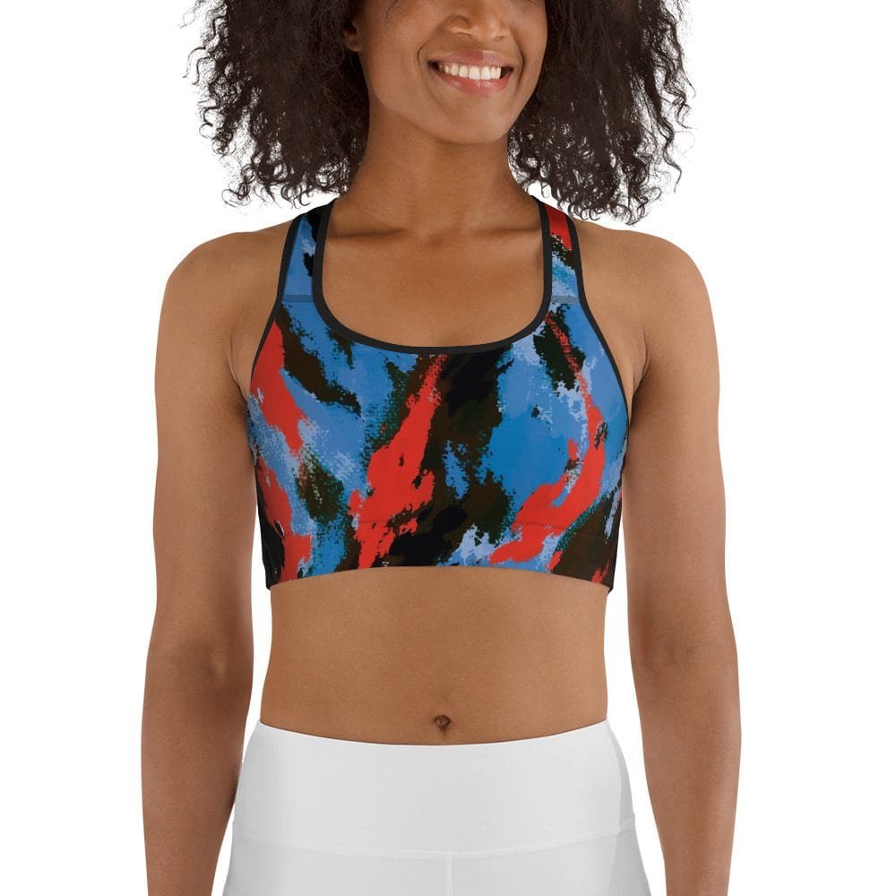 Sujetador deportivo "Blue, black and red"