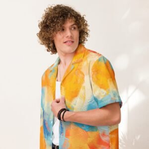 Camisa de manga corta unisex "Yellow Blue Brushes"