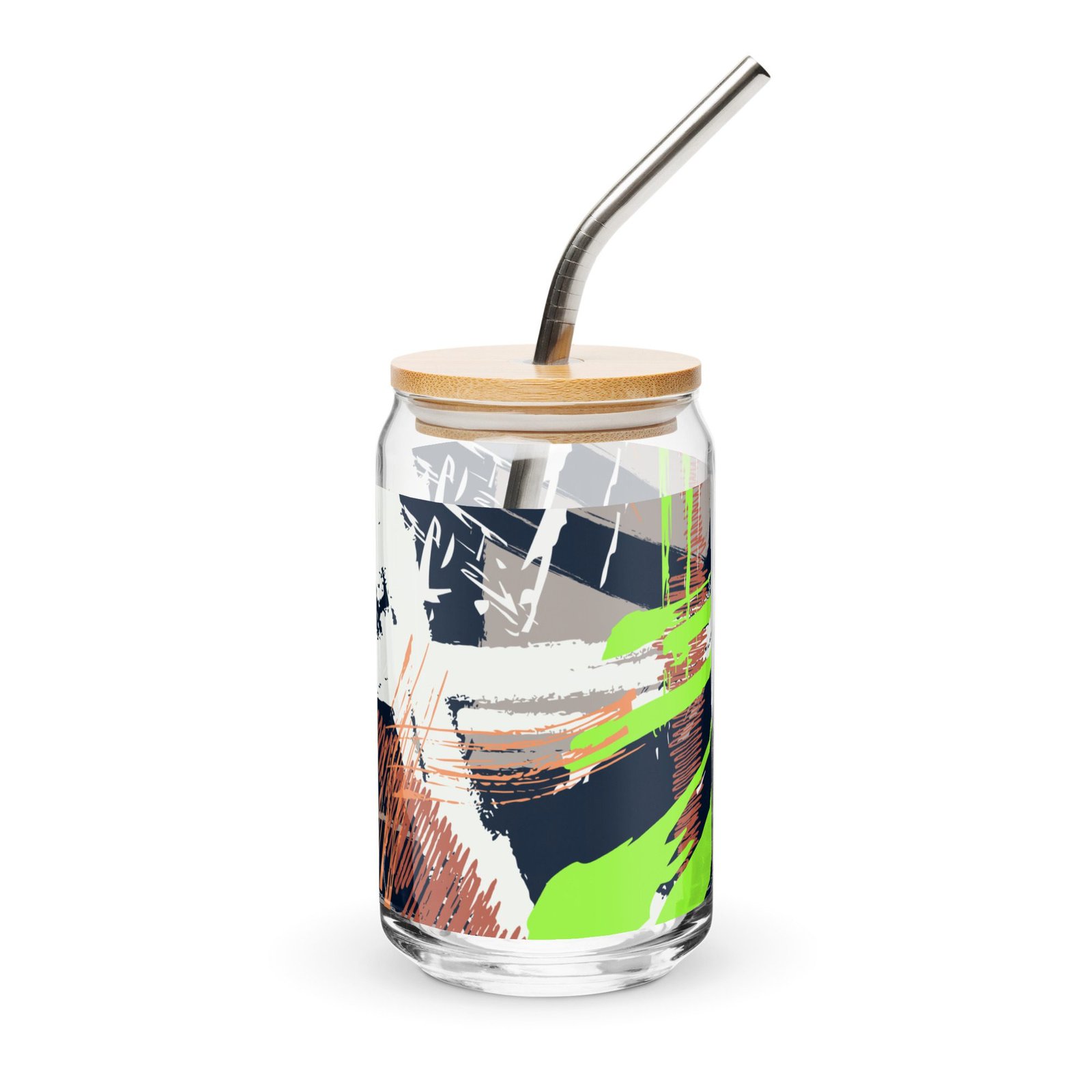 Vaso con forma de lata 16 oz "Abstract pink blue" - Imagen 3