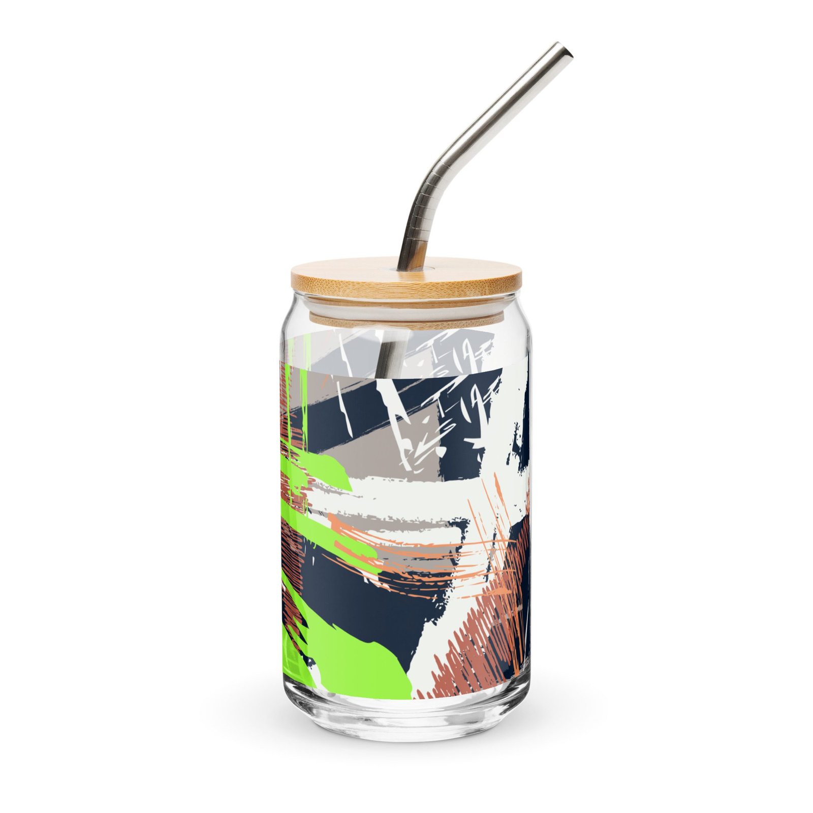 Vaso con forma de lata 16 oz "Abstract pink blue" - Imagen 4