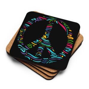 Posavasos de corcho "Peace"