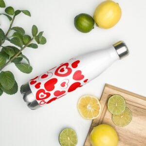 Botella de agua de acero inoxidable 17 oz. "Corazones"