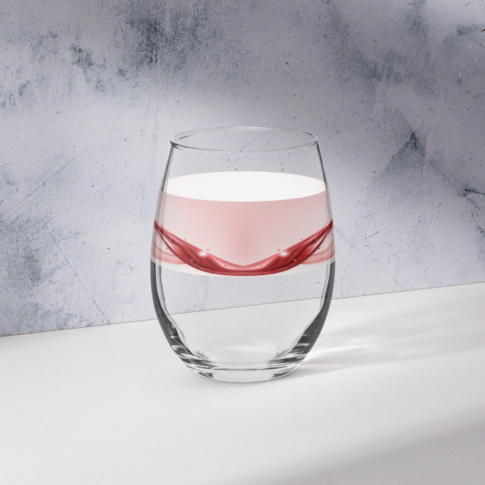 Copa de vino sin pie 15 oz "Red splash wine"