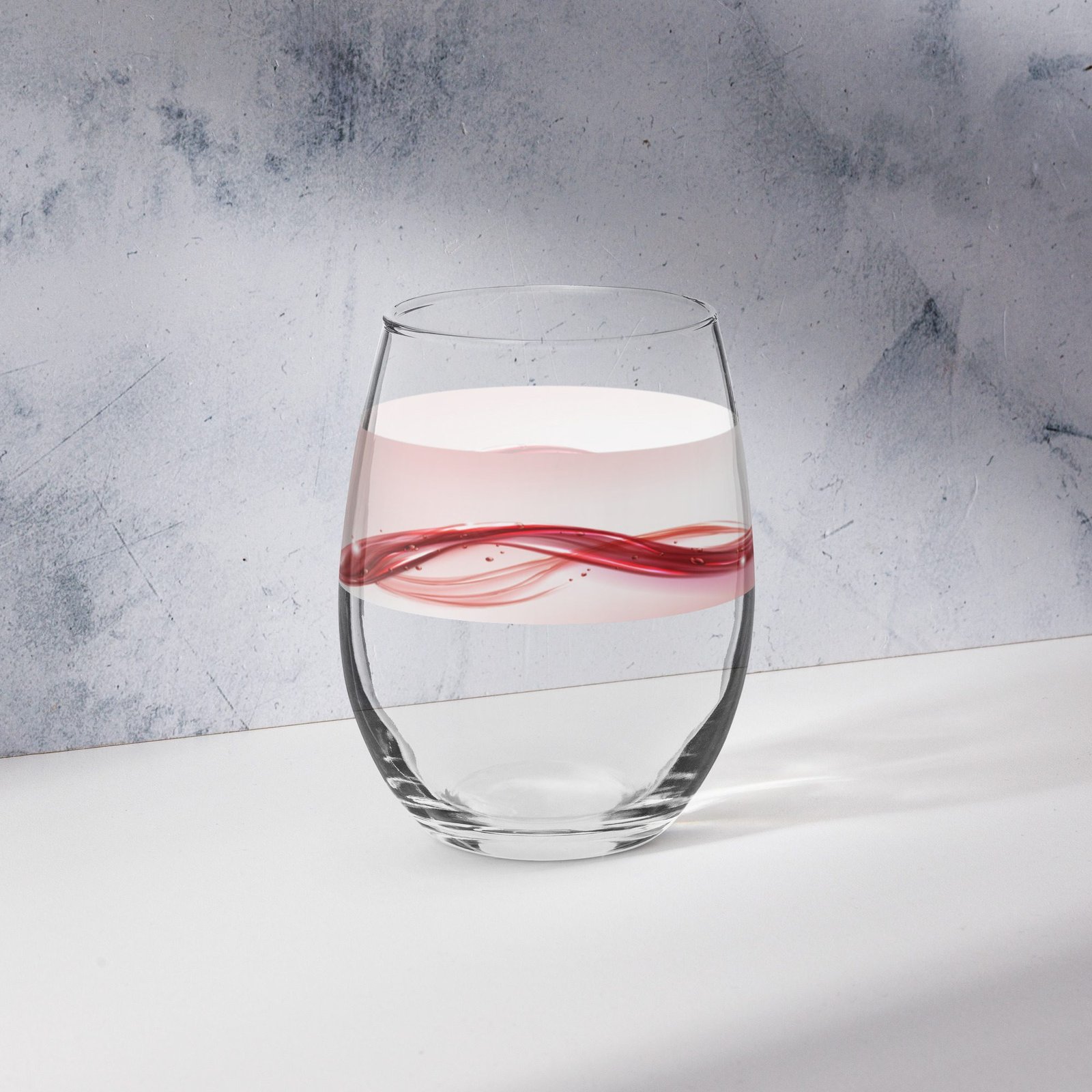 Copa de vino sin pie 15 oz "Red splash wine" - Imagen 3