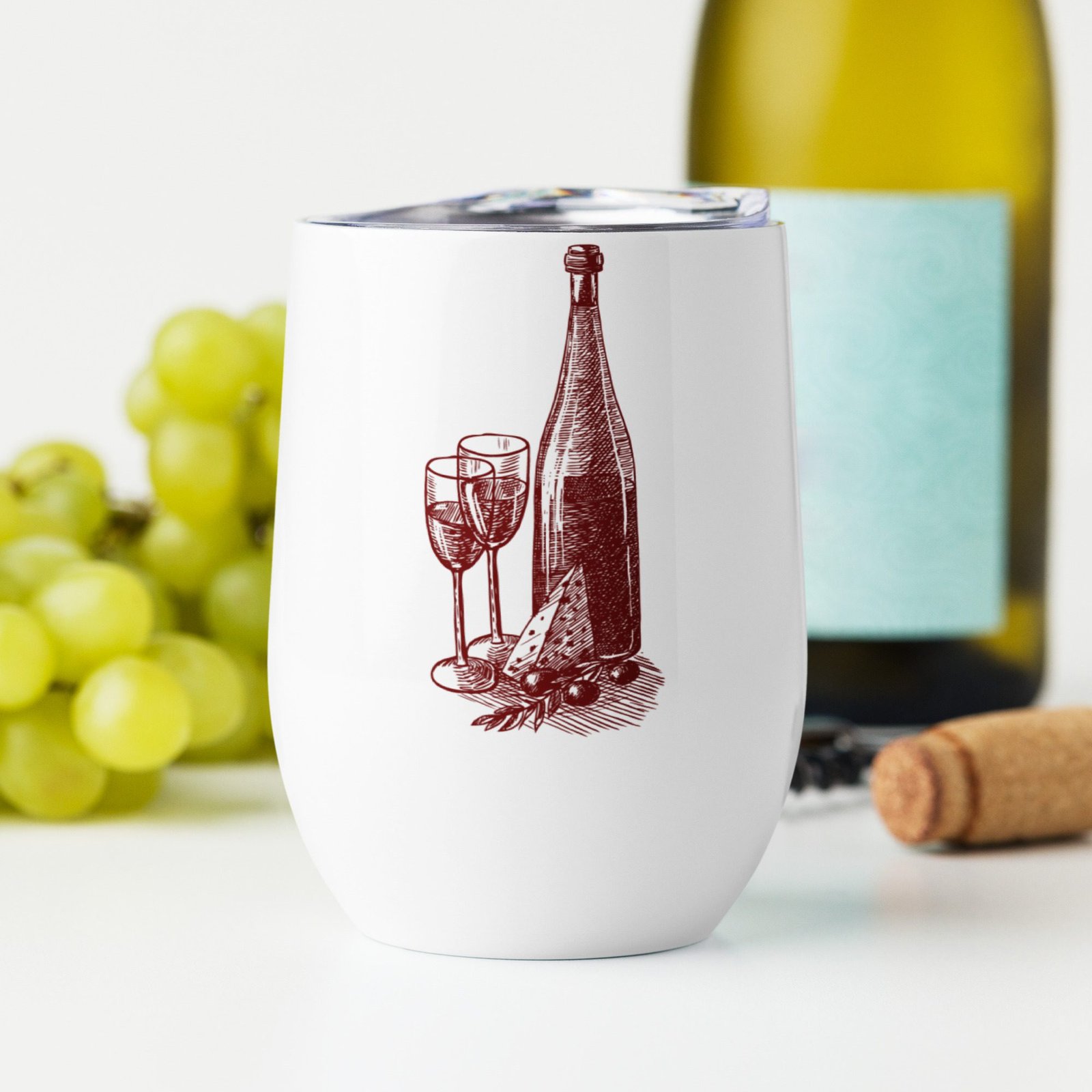 Vaso de vino de acero inoxidable 12 oz "Botella de vino" - Imagen 4