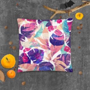 Cojín básico "Purple leafs"