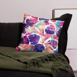 Cojín premium "Purple leafs"