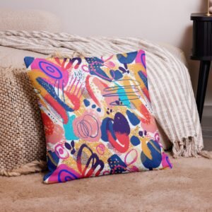Funda de cojín premium "Colorful brushes"
