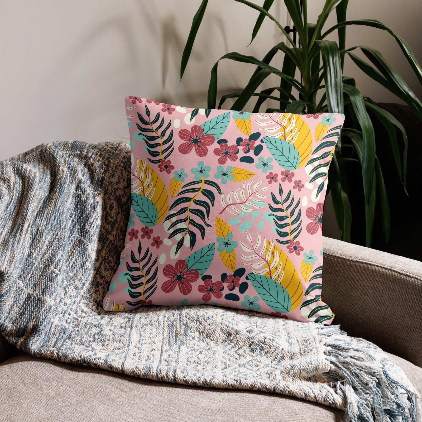 Funda de cojín premium "Garden rose"