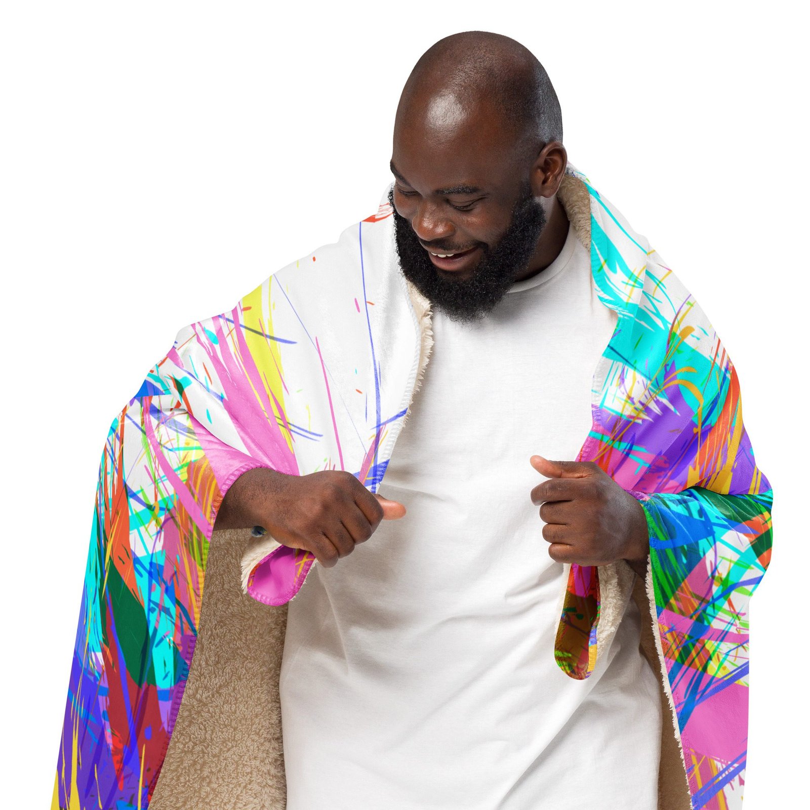 Manta sherpa "Happy" - Imagen 2