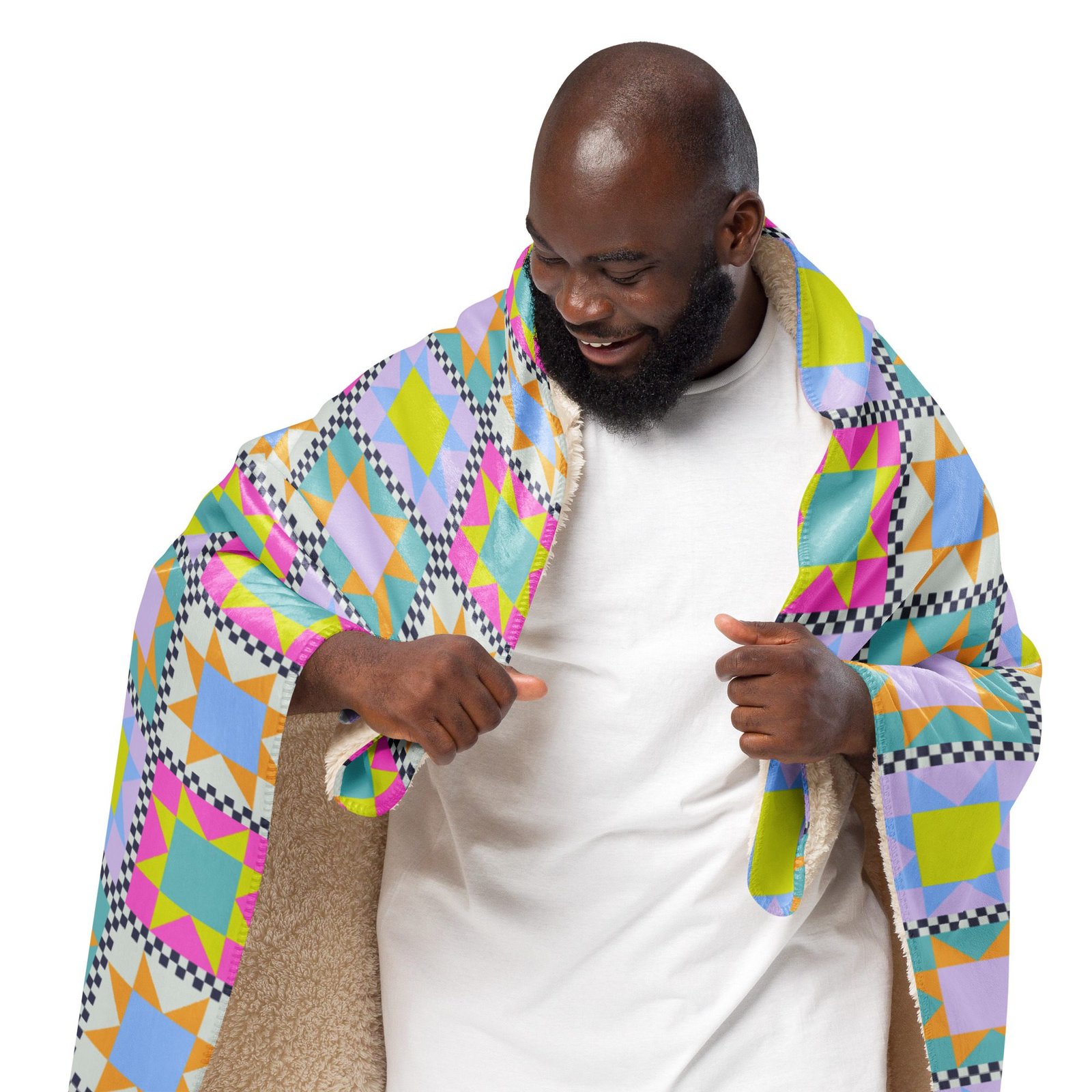 Manta sherpa "Patchwork" - Imagen 2