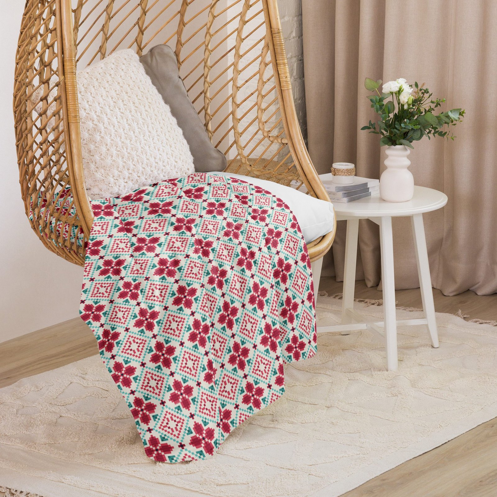 Manta sherpa "Knitted Christmas"