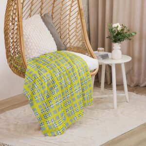 Manta sherpa "Yellow houndstooth"