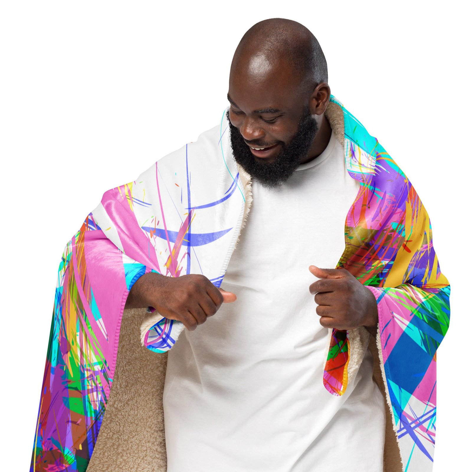 Manta sherpa "Happy" - Imagen 4