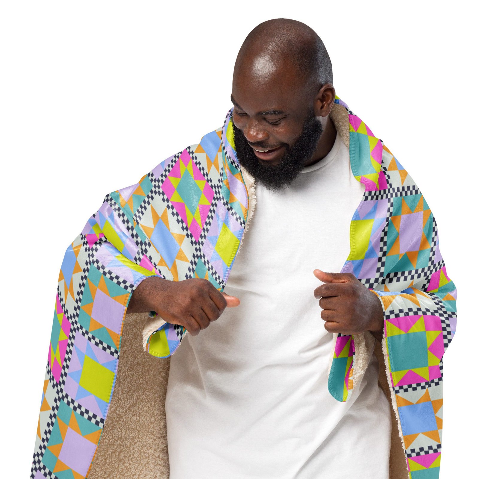 Manta sherpa "Patchwork" - Imagen 4