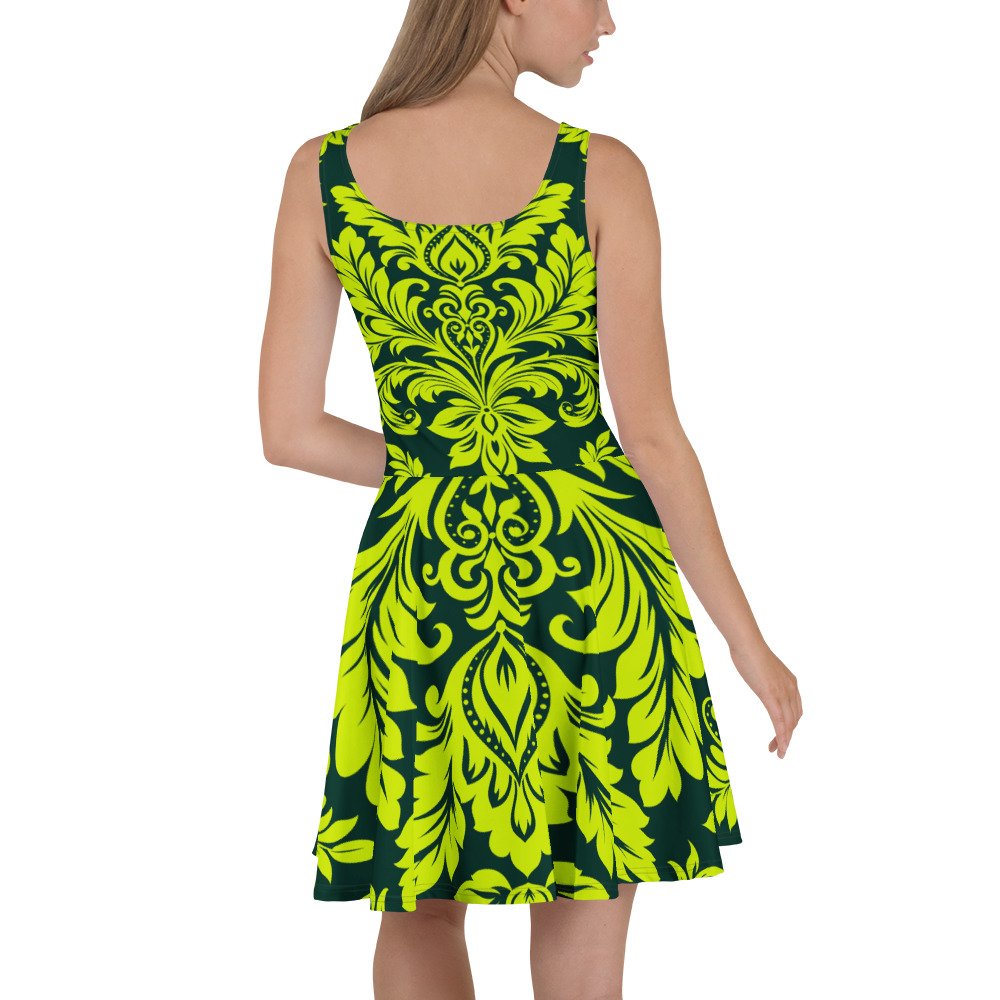 Vestido skater "Damasko floral vf" - Imagen 3