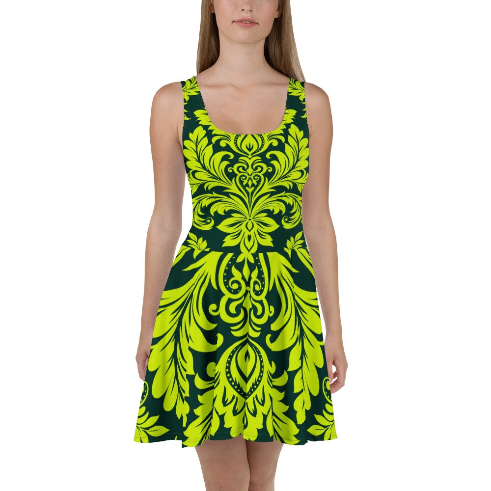 Vestido skater "Damasko floral vf" - Imagen 2